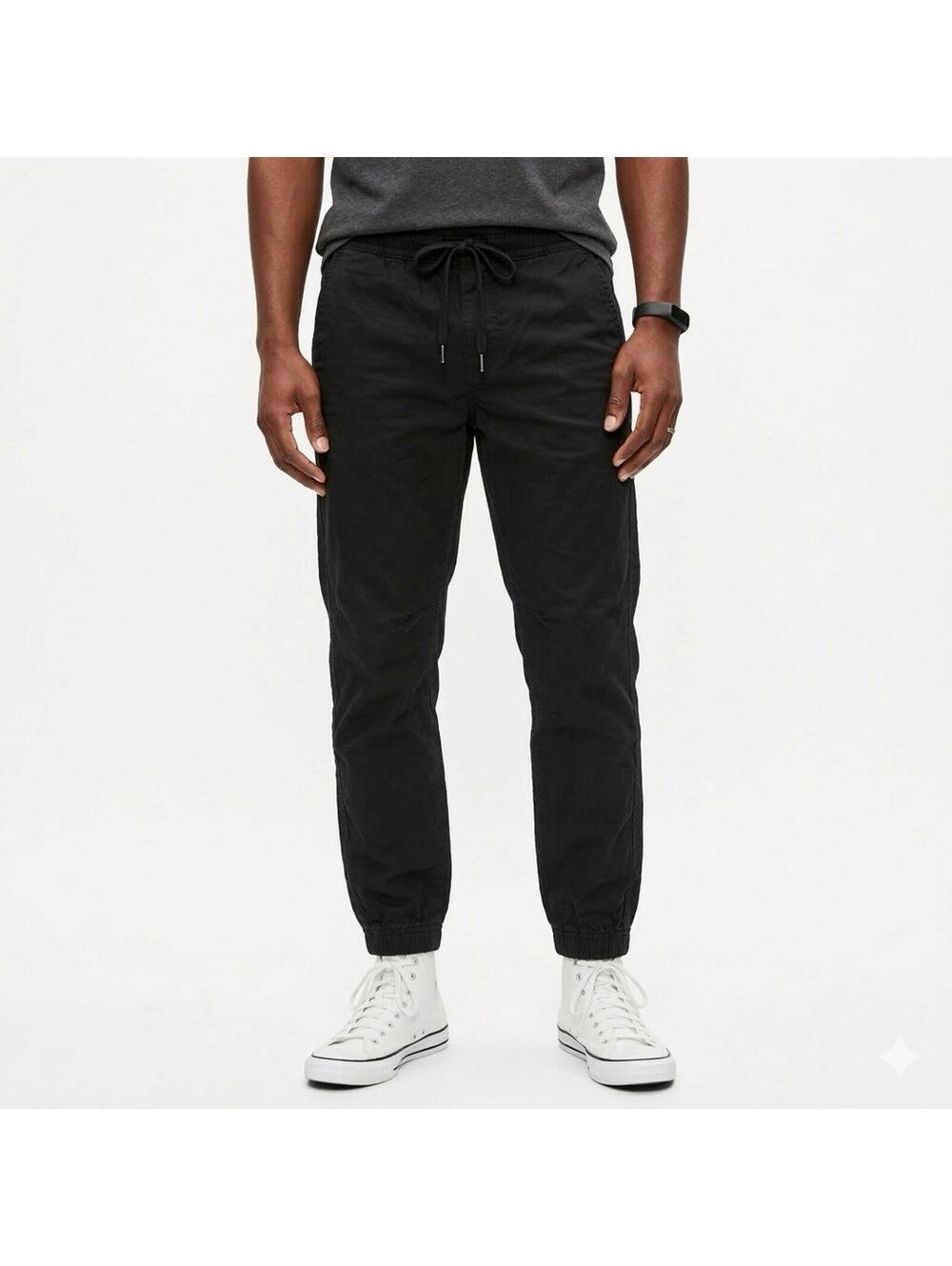 Gap Flex Essential Jogger Pant Mens Size XS Campus BLACK Ankle Cuffed